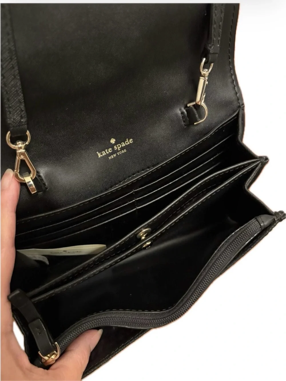 Kate Spade Run Wild Leopard Summer Crossbody Bag calf-hair black leather - EUC